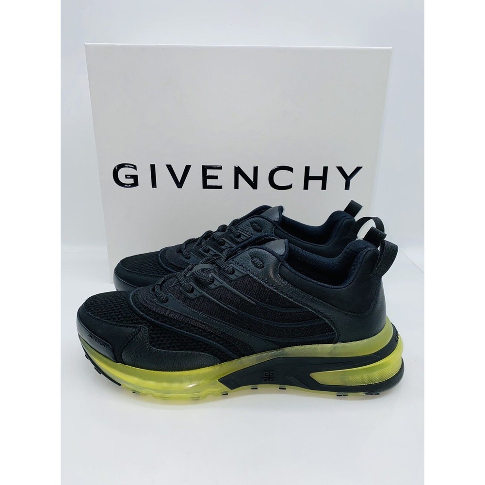 GIVENCHY Men's GIV 1 Leather and Mesh Sneakers Black EUR 43.5 / US 10.5 - Picture 4 of 11